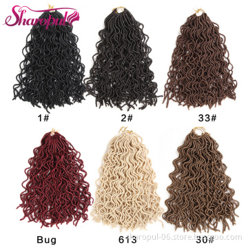 wavy faux locs synthetic fiber crochet hair extension weave supplies